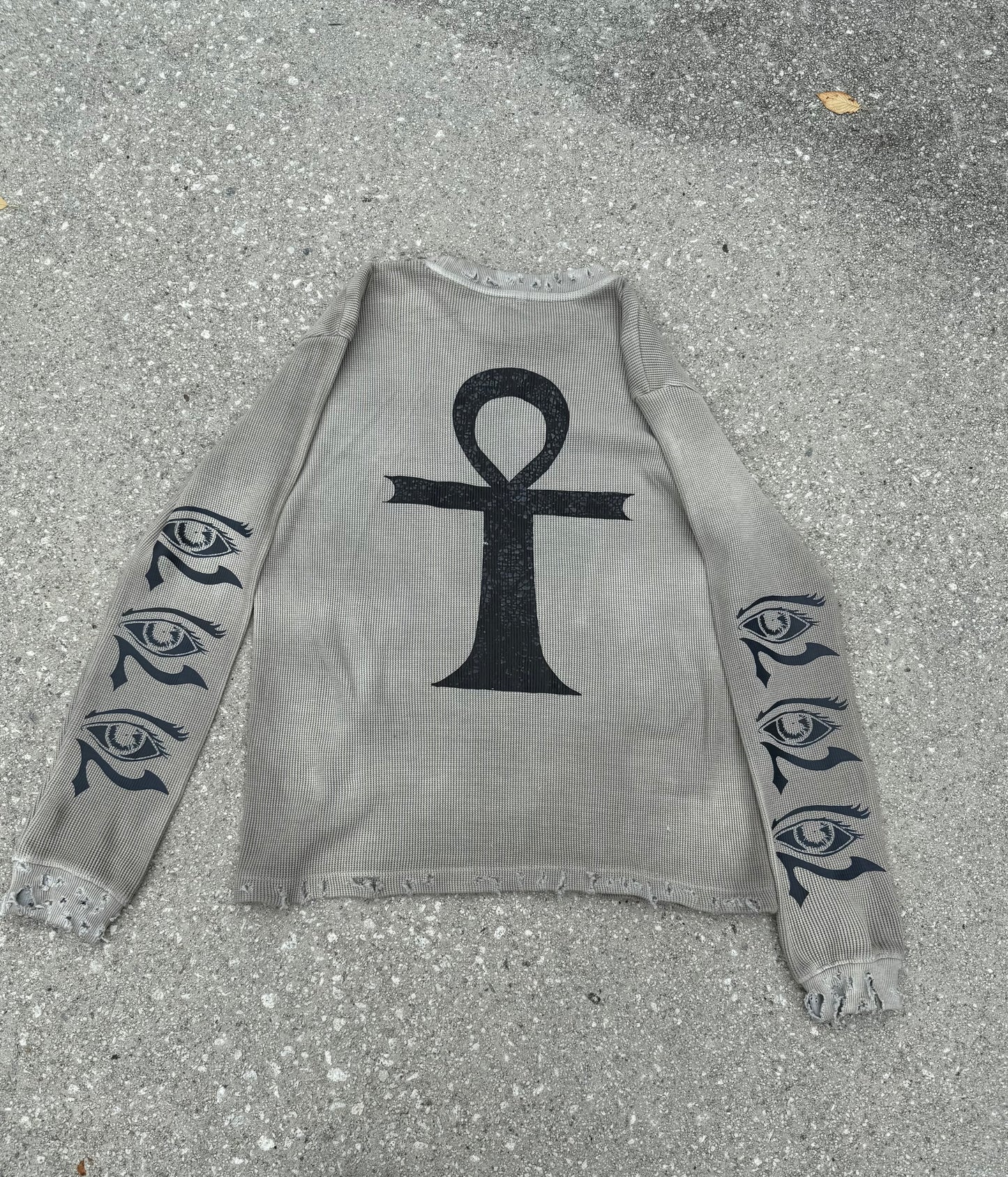 Dessert Sand Hand Distressed Eye Of Horus Long Sleeve Thermal