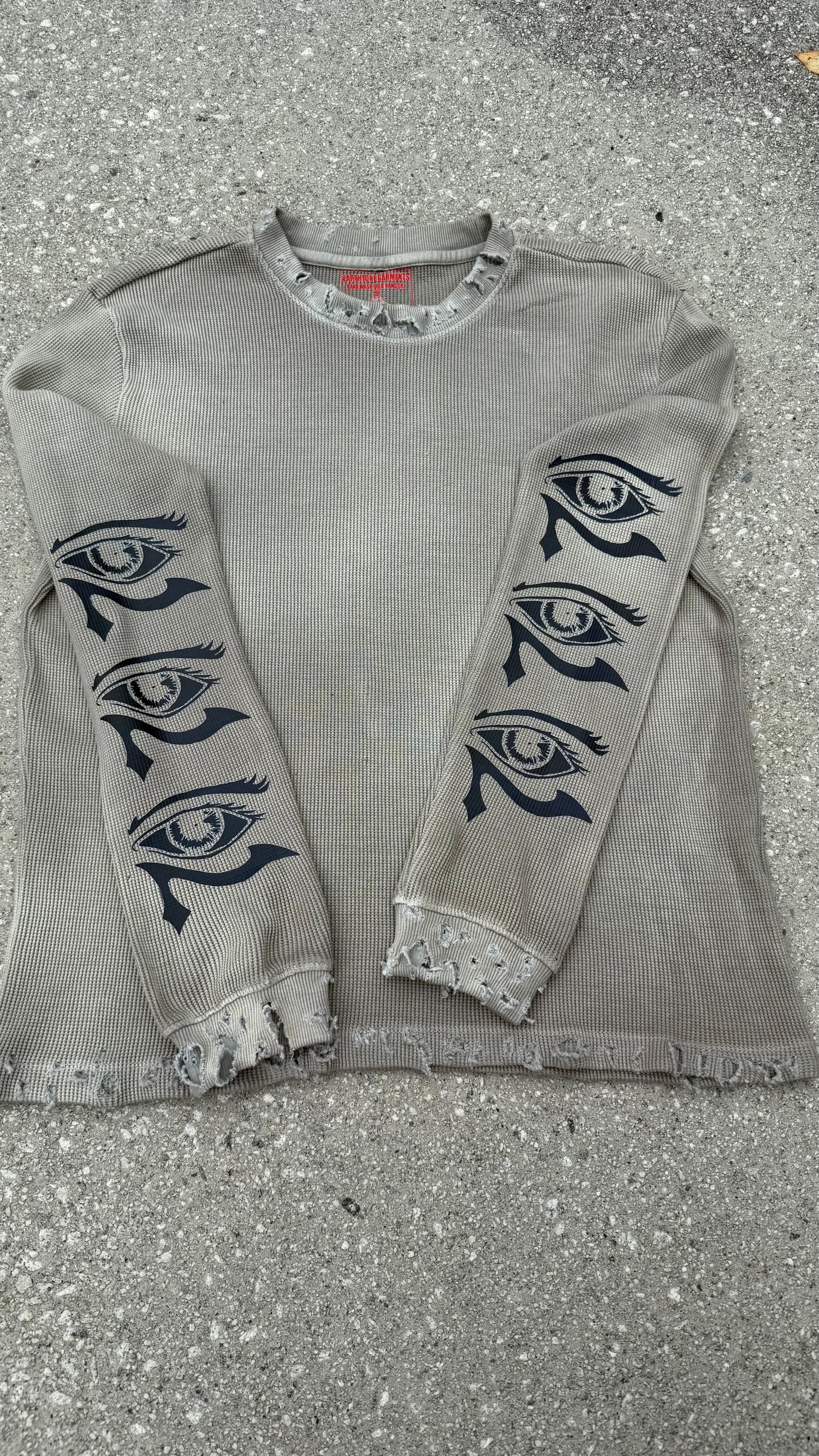 Dessert Sand Hand Distressed Eye Of Horus Long Sleeve Thermal